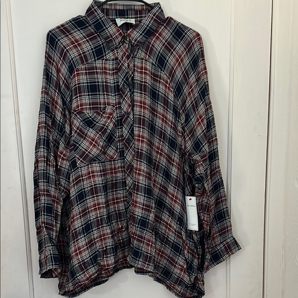 Plaid Button-Up Shirt